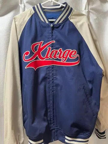 XLARGE 바시티 자켓 네이비/베이지
