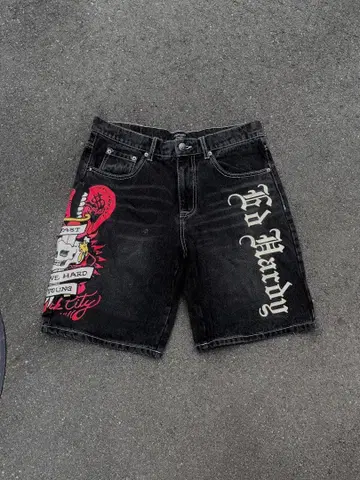 Ed Hardy 블랙 숏팬츠