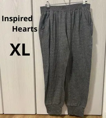 Inspired Hearts [ XL ] 그레이 조거 팬츠 맨투맨