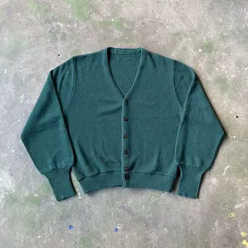 60s 70s 아크릴 가디건 그린