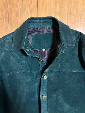 천연 가죽 다크 그린 스웨이드 자켓