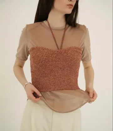 CLANE HEATHER COTTON KNIT TUBETOP