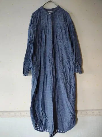 오늘 마지막 무인양품 코튼 거즈 쿠르타 밴드 카라 원피스