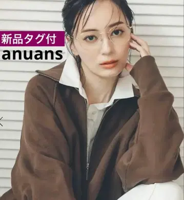 택 포함 새상품 anuans 아뉴앙스 프론트 지퍼 맨투맨 브라운