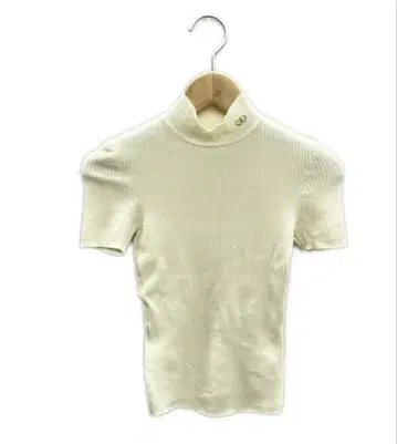 ELISABETTA FRANCHI 아이보리 하이넥 반팔 니트