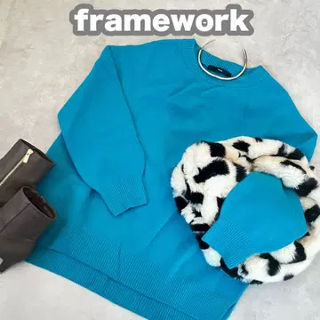 FRAMeWORK 프레임워크 와이드 니트 터콰이즈 블루