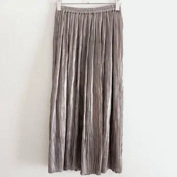 새상품급 s0682 [나노 유니버스] 샤이니 롱 플리츠 스커트 허리밴딩