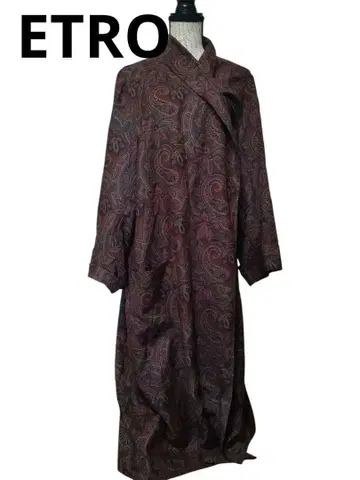 z19 컨디션 최상 ETRO 에트로 페이즐리 롱 가운 실크 혼방