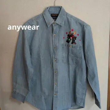 anywear 자수 데님 셔츠