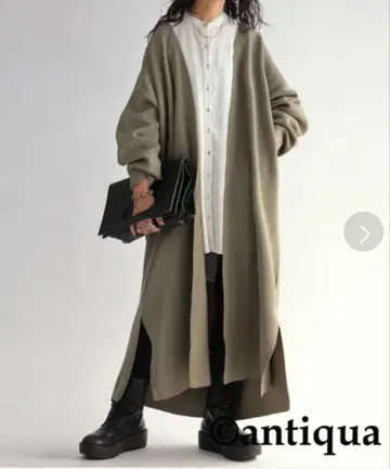 안티카 스펀지 니트 롱 가디건