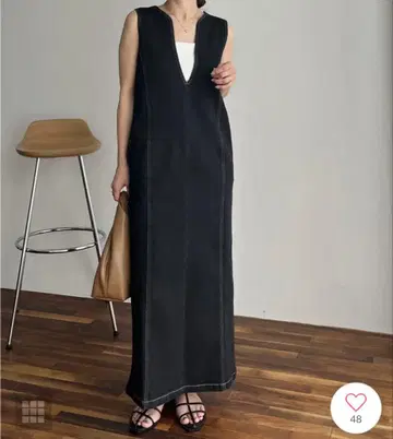 CAPRICIEUX LE'MAGE I라인 데님 원피스