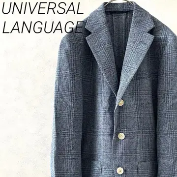 UNIVERSAL LANGUAGE 테일러드 자켓 체크 무늬 포켓
