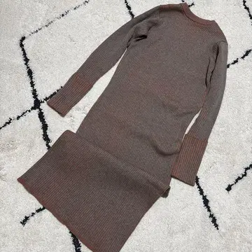 AZUL by MOUSSY 바이컬러 니트 원피스 S 오렌지