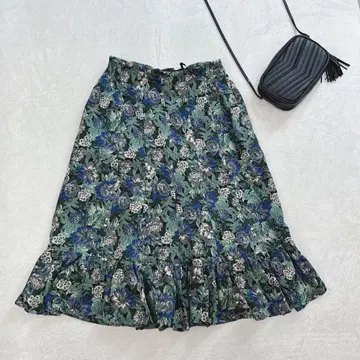 v131 boutique dily 꽃무늬 롱 스커트 플레어 개더 안감