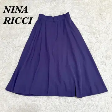 [ 새상품급 ] NINA RICCI 울 서큘러 스커트 9 퍼플