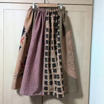 감물 염색 손수건 개더 스커트 핸드메이드