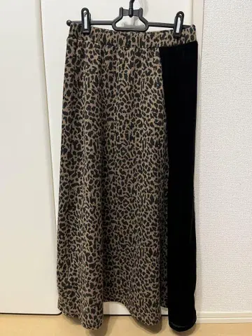 레오파드 무늬 롱 스커트 허리 64-70cm