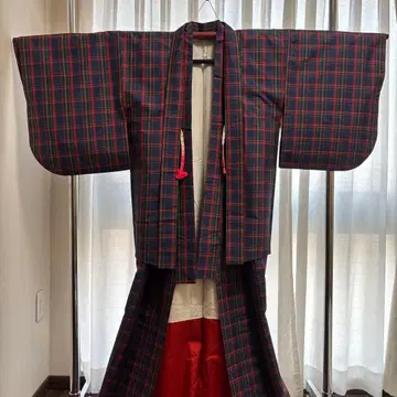체크 무늬 앙상블 캐주얼 기모노