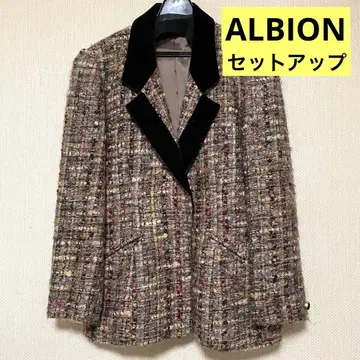 ALBION 트위드 자켓 셋업 자켓 여성용 구제 의류