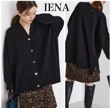 IENA 슈퍼 파인 스무스 판초 가디건 블랙