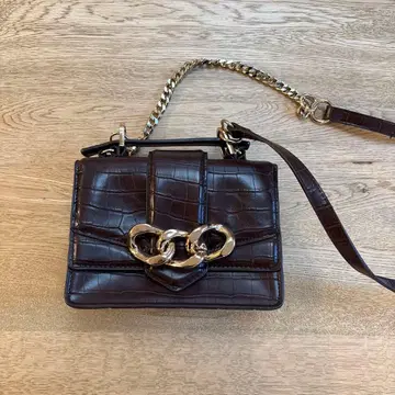ZARA 미니 숄더백 다크 브라운 크로커다일풍