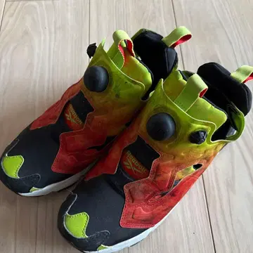 리복 인스타펌프 퓨리 스니커즈 오렌지 블랙 그린