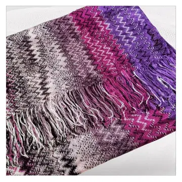 미쏘니 MISSONI 지그재그 패턴 스톨 보라색 핑크
