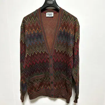 이탈리아제 MISSONI 남성용 가디건 멀티 컬러 지그재그 디자인