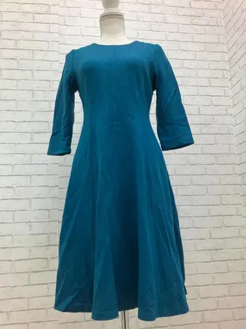 ( K09675 ) ANAYI 아나이 압축 울 패널 플레어 원피스 38