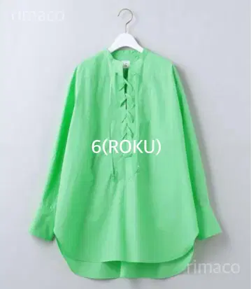 6(ROKU) COTTON LACE UP SHIRT