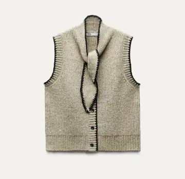 [ ZARA ] 리본 포함 니트 베스트 M