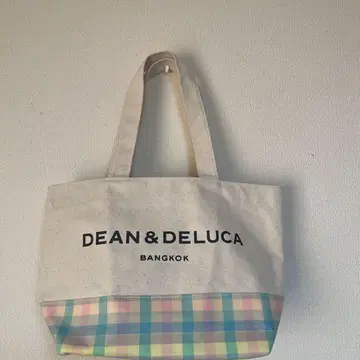 DEAN & DELUCA 토트백 베이지/파스텔 체크