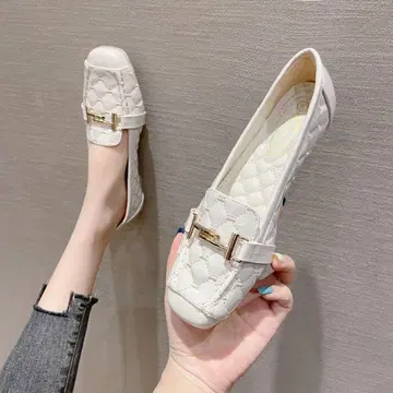 블랙 리본 로퍼 화이트 그레이 퀼팅 로퍼 빅 사이즈