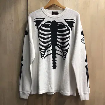 VANSON 반손 스컬 보온 와플 긴팔 티셔츠