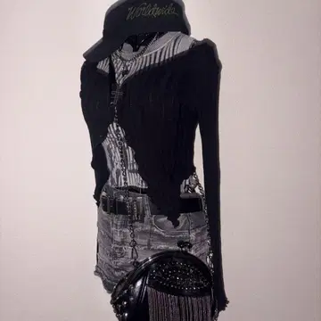 가디건 세트 NANA 펑크 헤이세이 갸루 y2k 다크코어