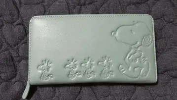 스누피 엠보싱 장지갑 민트 그린