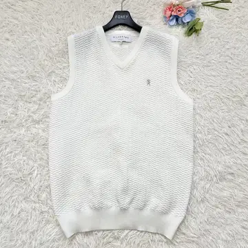 St ANDREWS 남성용 니트 베스트 화이트 심플 골프웨어