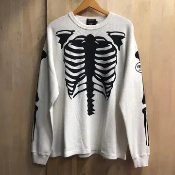 VANSON 반손 스컬 보온 와플 긴팔 티셔츠