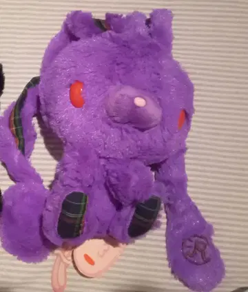 범용 토끼 타탄 봉제 인형 퍼플