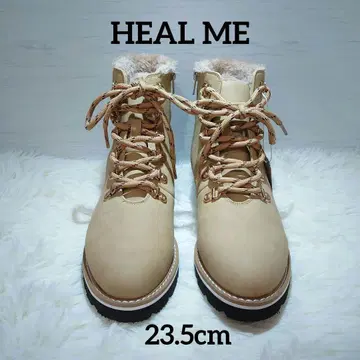 HEAL ME 베이지 스웨이드 퍼 하이컷 부츠 23.5cm