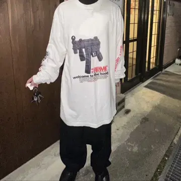 ARME GUN PRINTED CRAZY LONG SHIRT Y2K