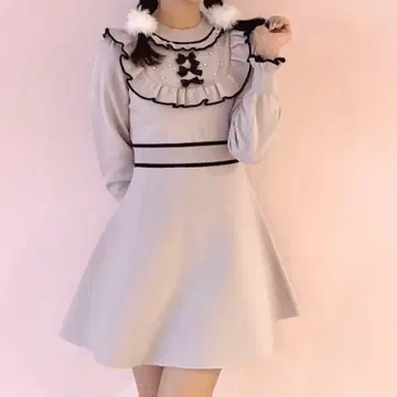 evelyn 바이컬러 프릴 OP