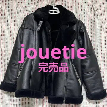 jouetie 에코 무스탕 라이더 자켓 블랙 M 사이즈