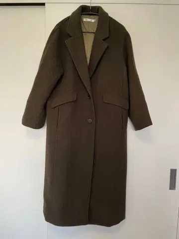 MOUSSY 올리브 그린 롱 코트 사이즈 2