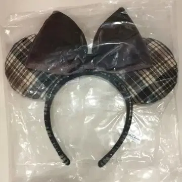 도쿄 디즈니 리조트 머리띠 체크 브라운 온라인