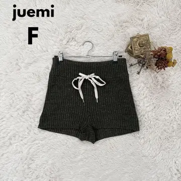 [ juemi ] 리브 편직 숏팬츠 F 사이즈 편안함 슬림 레그 실루엣