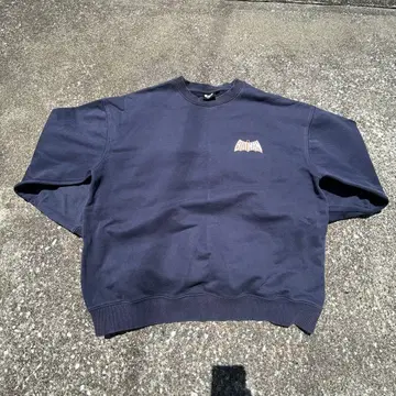 배트맨 맨투맨 vintage 가공 네이비