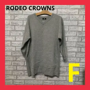 새상품급 RODEO CROWNS 백 로고 긴팔 니트 여성용 F 그레이