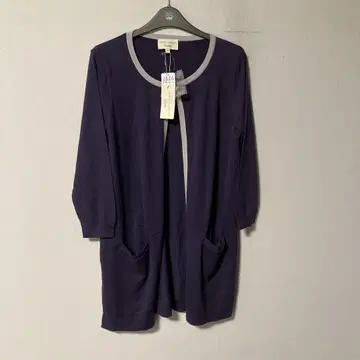 LAURA ASHLEY 다크 퍼플 가디건