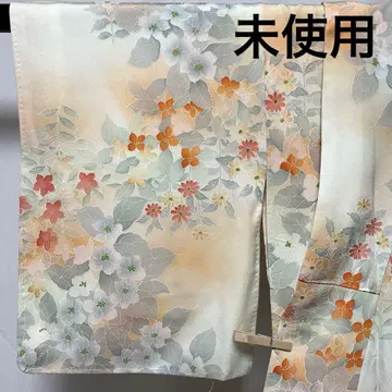 C935 순수 실크 이중 기모노 코몬 미사용 시츠케츠키 기모노